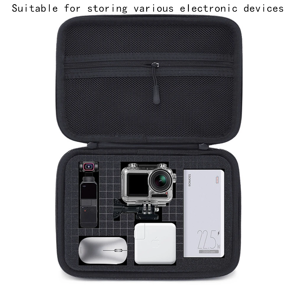 Дорожная коробка для хранения EVA DIY для спортивных камер Xiaomi SJCAM DJI OSMO EKEN SJCAM, чехол на молнии, водонепроницаемая, пылезащитная, противоударная сумка