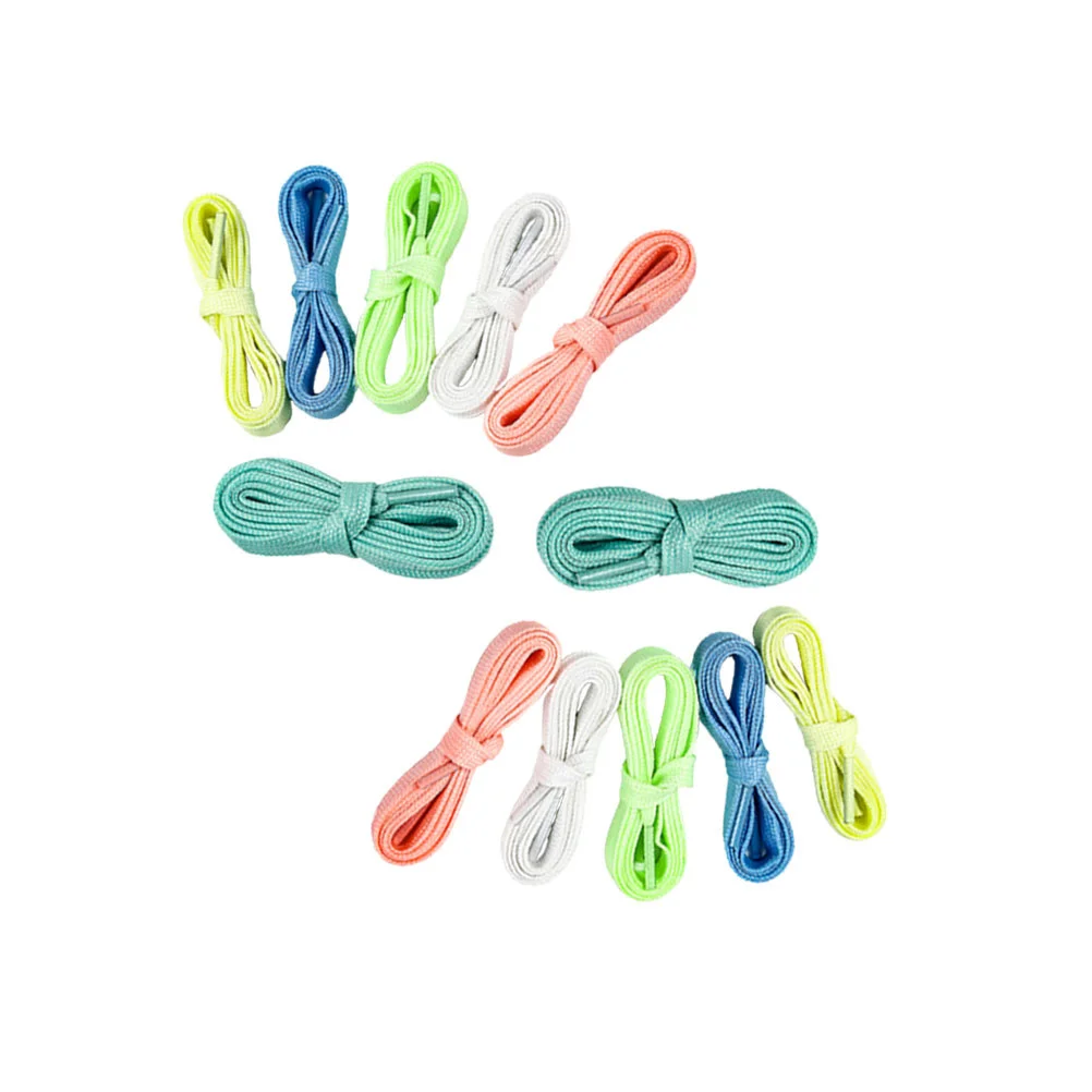 12 قطعة من أربطة الحذاء المضيئة العاكسة الملونة السميكة للأحذية الرياضية وحفلات الجري غير الرسمية #5