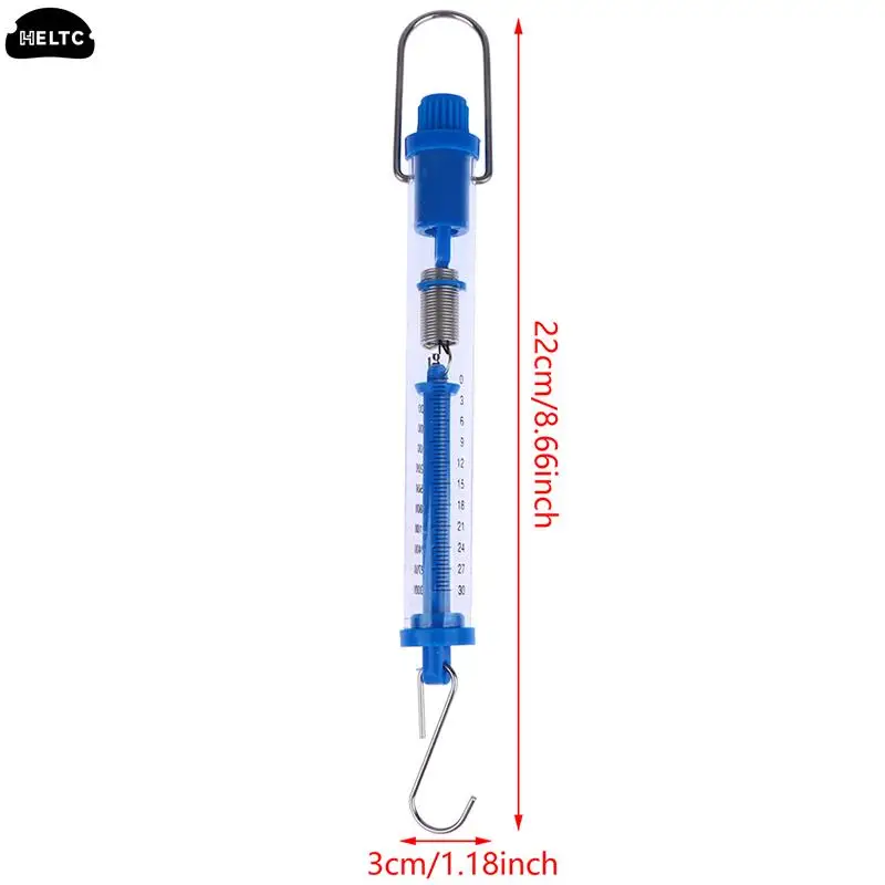 1 szt. Praktyczny newton waga sprężynowa 500g/5N rurowy dynamometr plastikowy przezroczysty korpus łatwy do zawieszenia w klasie szkolnej P15F