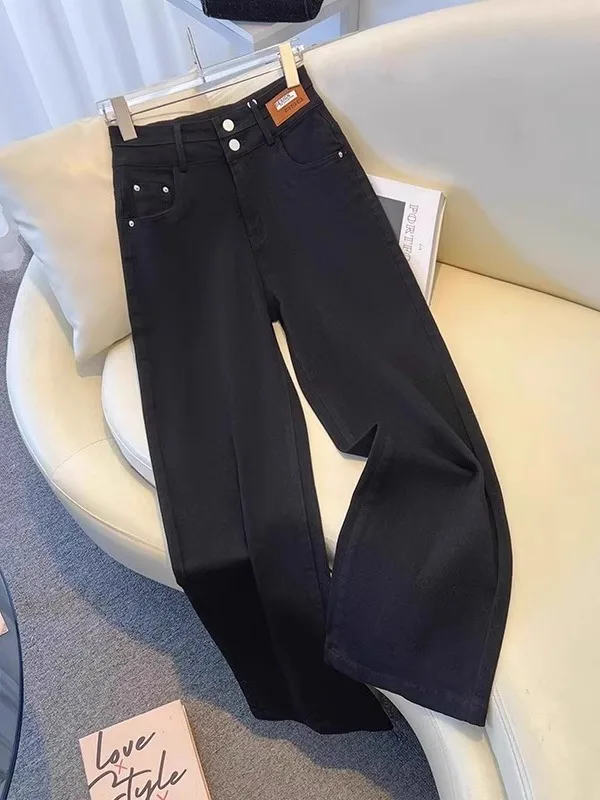 

High Waist Wide Leg Straight Cut Jeans Women's Light ey White Spring Summer New Sle ular High Waist Slim Fit Jeans