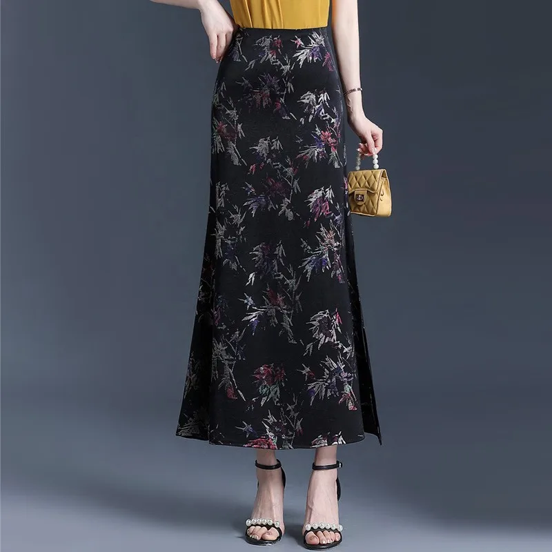 

Длинная юбка с принтом Ele Faion, высокая талия, утягивающая юбка Fi Tail f Body, стильная женская юбка из полиэфирного волокна