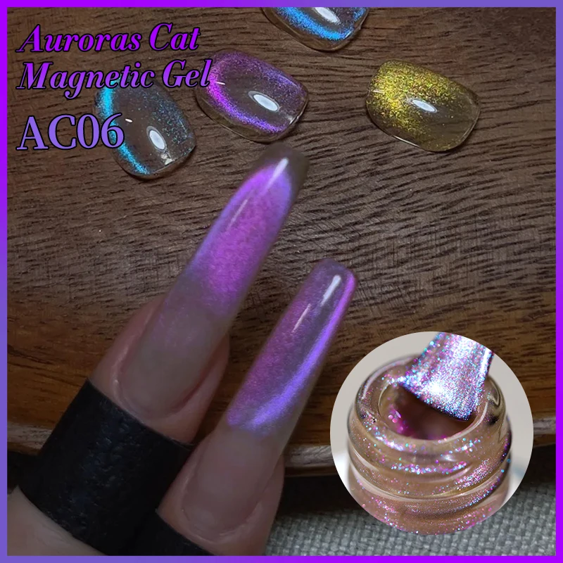 NASCIDO PRETTY-Esmalte Gel, Brilho Aurora, Gato Magnético, Mergulhe, LED UV, Top Coat, Semi Permanente, Verniz Nail Art, 10ml