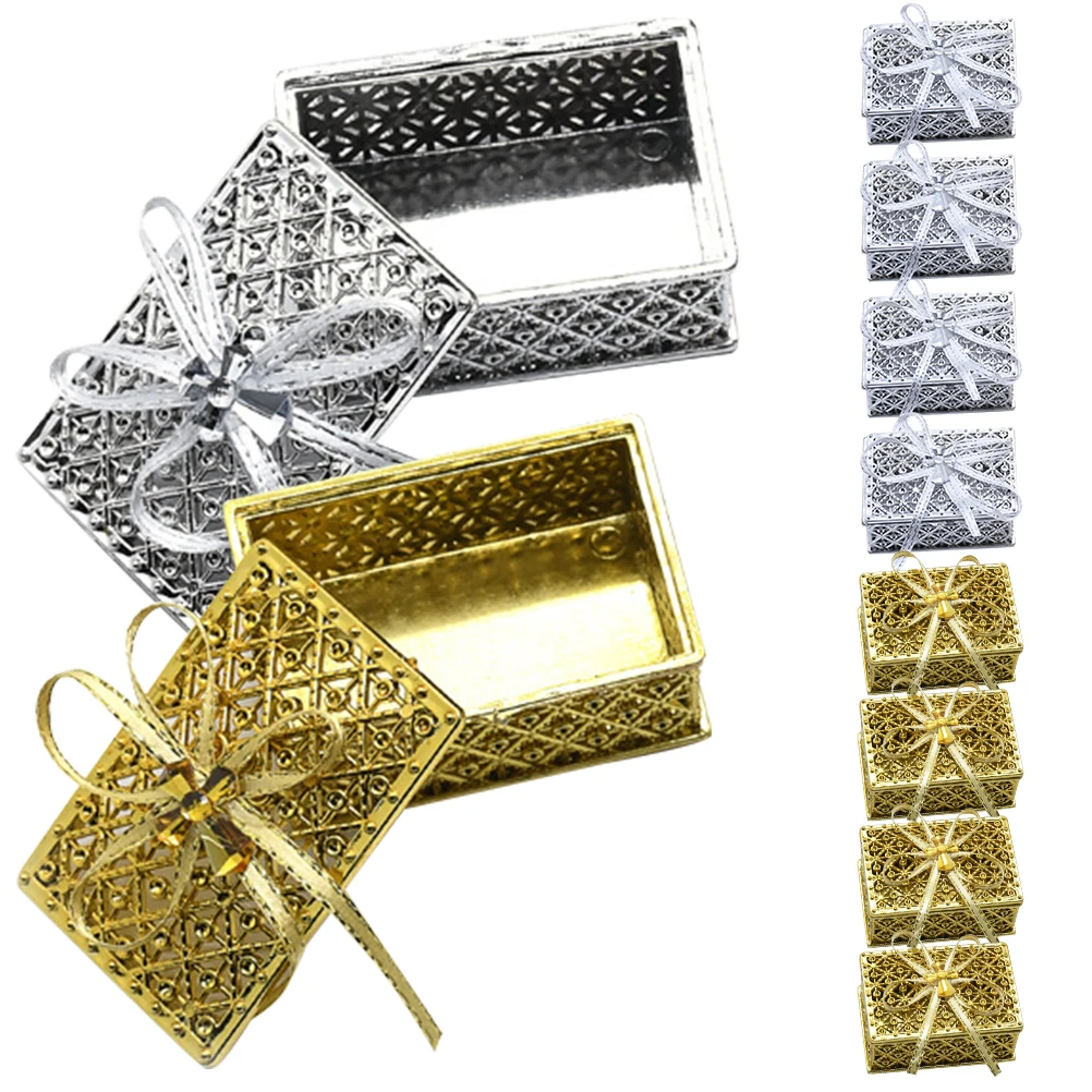 

10 Pcs Necklace Box Small Shaped Wedding Decor Bowknot Holder Container Bridesmaid Jewelry Storage Trinket Case Retro
