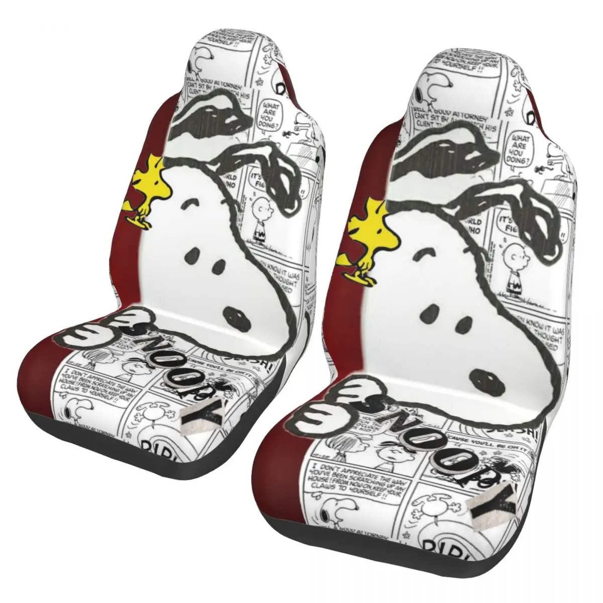 

Чехлы на автомобильные сиденья Snoopys Peanut с рисунком собаки, дышащие чехлы на сиденья, набор из 2 универсальных чехлов для автомобилей, седанов, внедорожников и грузовиков