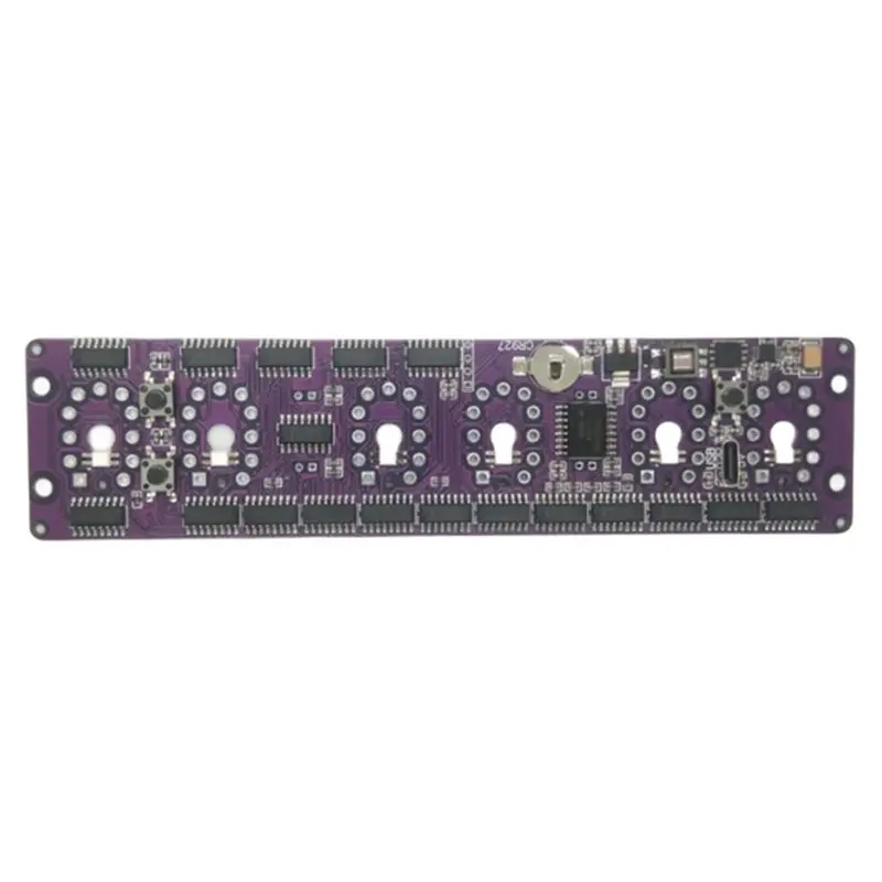 Y43A-Nixie Clock Circuit Board Accurate Timing Backlit Display Color Setting 5V 2A Digital Tube Clock Module Vintage Design Styl
