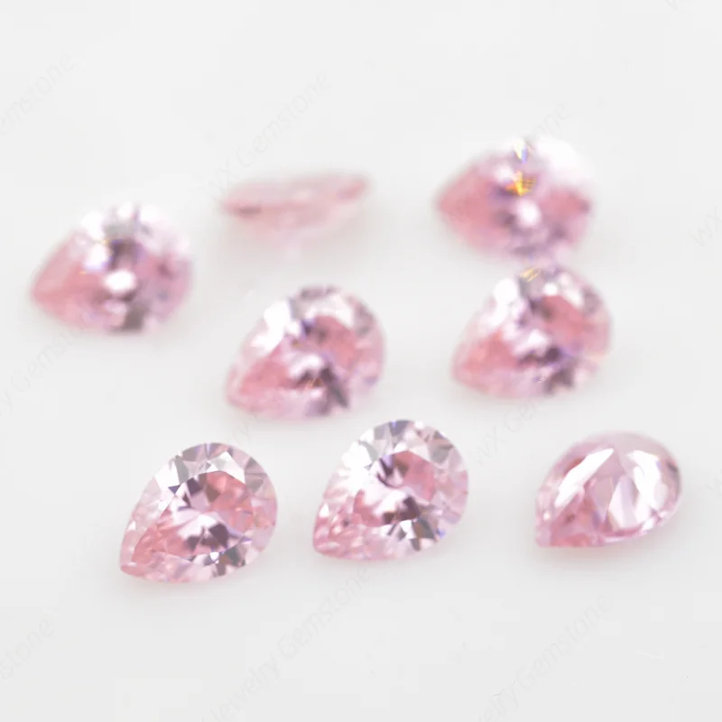 Pear Cut 5A Pink 2x3~18x25mm Synthetic Gems CZ Stone  Loose Cubic Zirconia For Jewelry Gemstone Wholesale High Quality