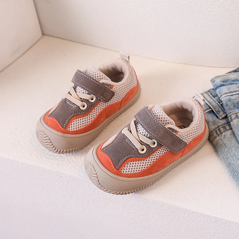 Boys Girls Casual Sneakers Breathable Anti-slip Colour Collision Infant and Toddler Outdoor Walking Shoes