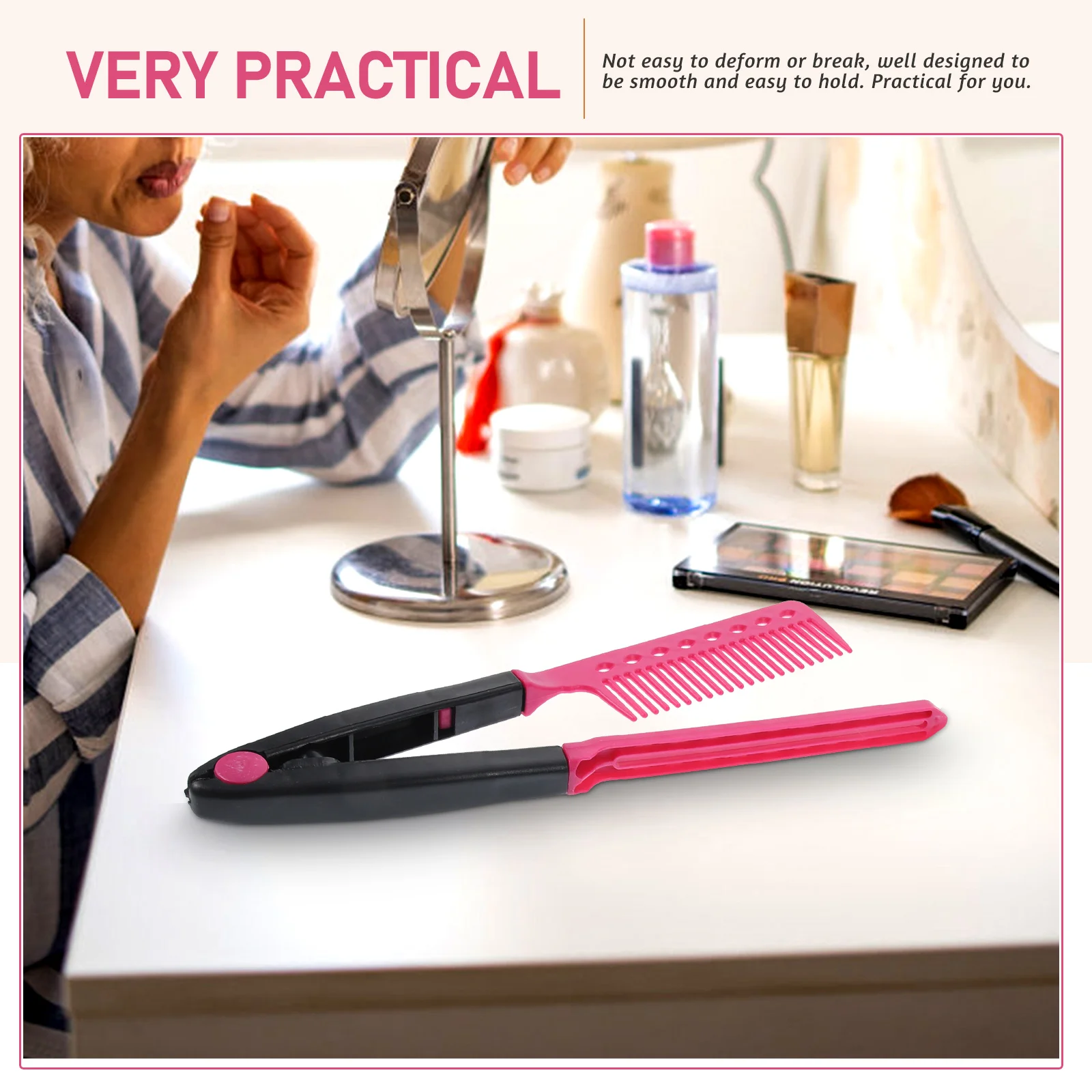 

1Pcs High-Quality V Shaped Hair Straightener Comb For Perfectly Straight Hair