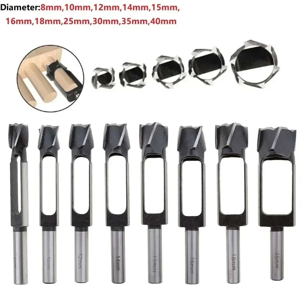 Straight Round Tenon Drill Bit Wood Plug Hole Cutter Plug Cutting Drill Take Steel Log Tenon Cork Woodworking Drilling Tools