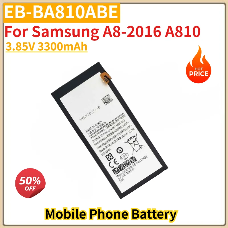 

EB-BA810ABE High Quality Phone Battery 3.85V 3300mAh for Samsung A8-2016 A810 Brand New Replacement Battery