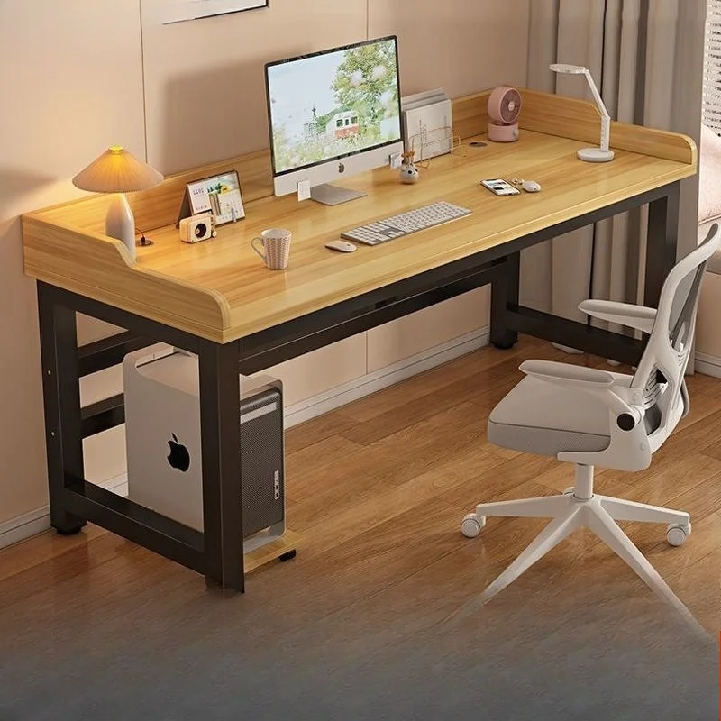 

Computer Desk Desktop Double Desk Student Home Bedroom Study Table with Baffle Simple Desk E-sports Table