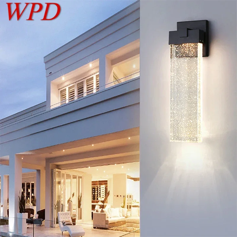 

WPD Contemporary LED Outdoor Crystal Wall Lamps Electric Simplicity Waterproof Balcony Hallway Courtyard Villa Gate Hotel