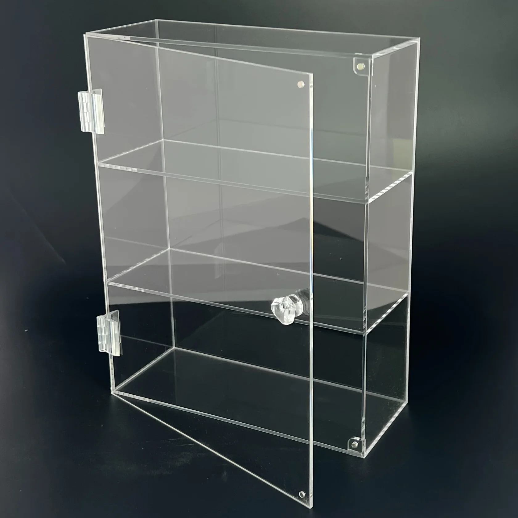 Clear Acrylic Display Case  3 Layer Desktop Storage Box Cabinet Organizer for storing lipstick, perfume and cosmetics，Anime Doll