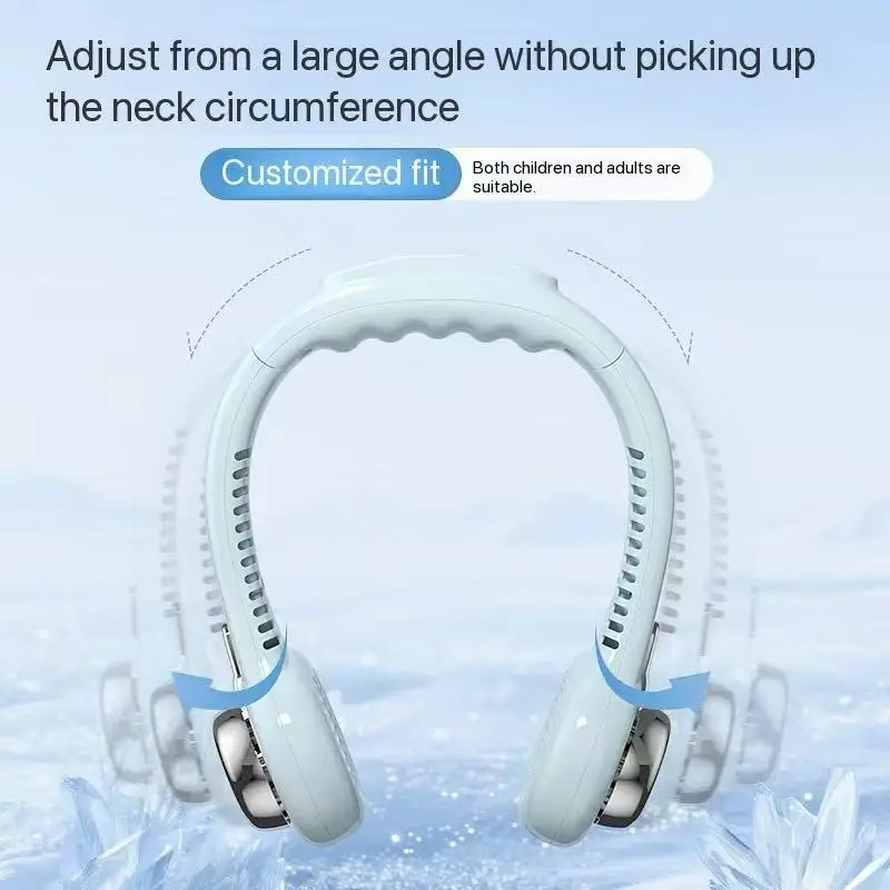 Ventilateur de cou portable mini USB rechargeable avec batterie 1800 mAh, fonctionnement silencieux, longue autonomie, ventilateur compact à main pour les déplacements