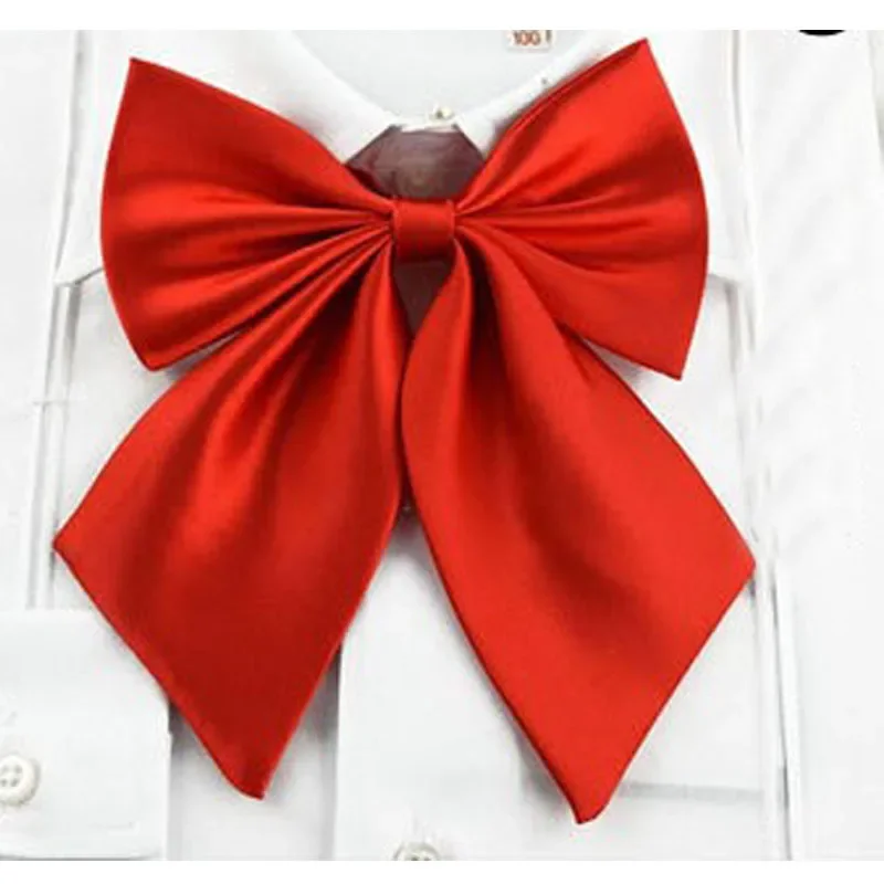 Women Cravat Red Black Butterfly Women's Bow Ties Female Girl Student Hotel Clerk Waitress Neck Wear Silk   gravata Fashion