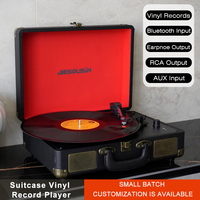 Vintage 3-Speed Bluetooth Portable  Record Player Vinyl Record Player Built-in Speakers Upgraded Audio Sound Turntable