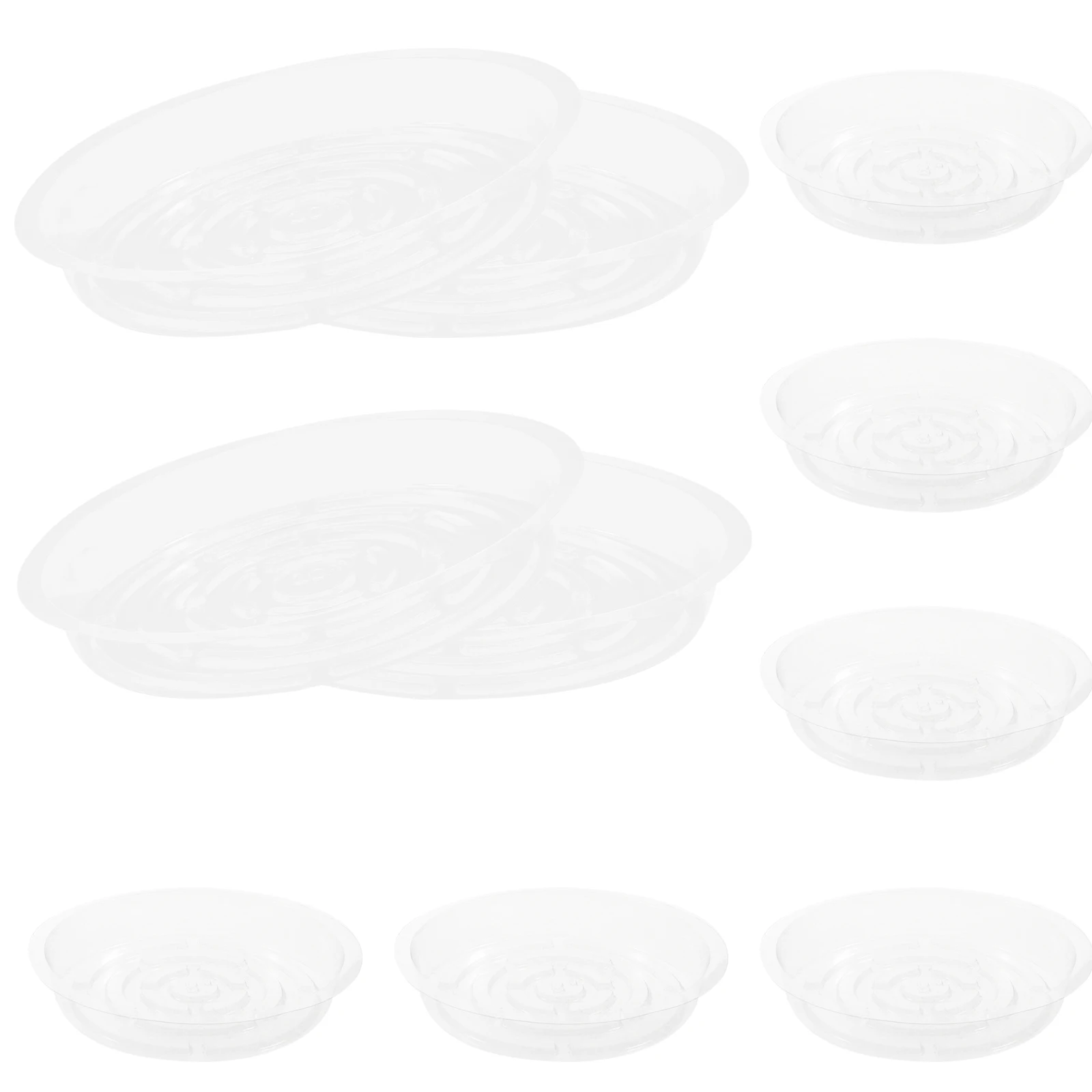 

10 Pcs Saucers Transparent PET Round Shaped Flower Trays Drainage for Plants Practical Plants Water Tray Durable
