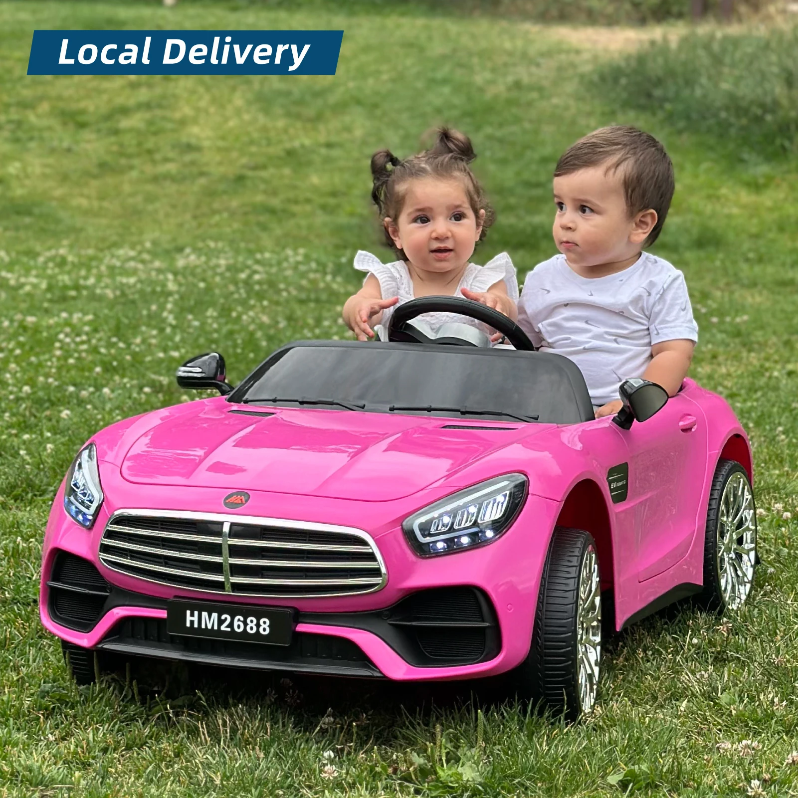 12V Ride On Car for Kids, Electric Car with Remote Control, Music Player for 3-8 Year Old