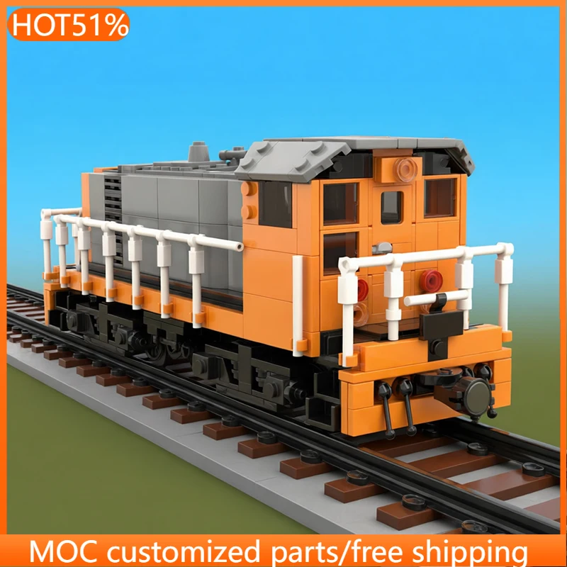 641 PCS Car Orange and gray Y-type locomotive MOC Customize Modular Building Block Educational Kids DIY Boys Festival Toy Gift
