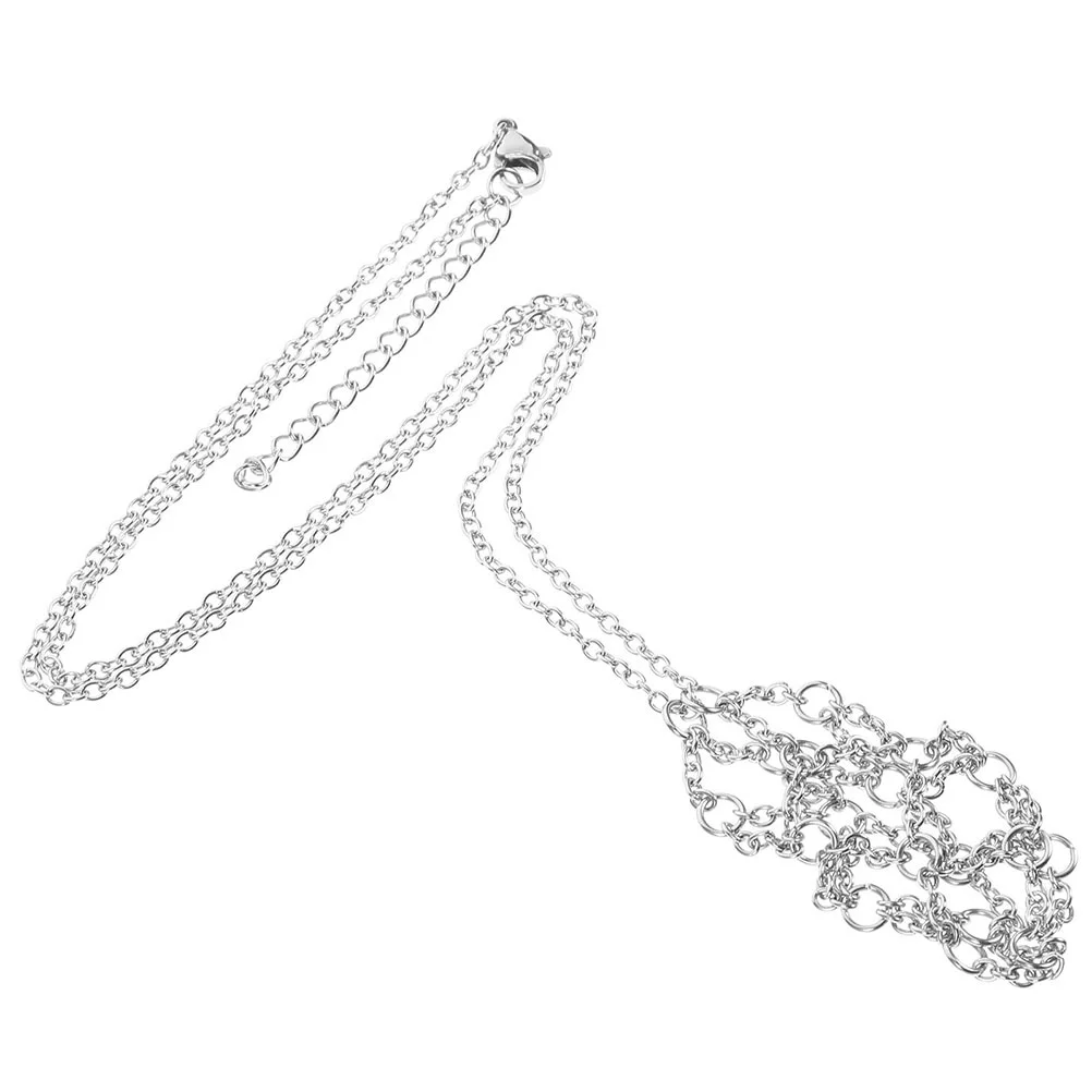 

Crystal Pendant Stone Holder Necklace Silver L Empty Vintage Cage Crystal Cage Necklace Stone Net Bag Jewelry Supplies