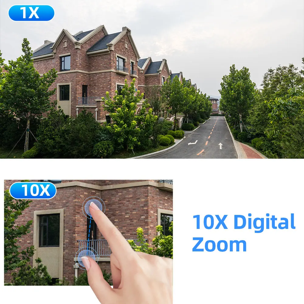 8MP WIFI Camera PTZ Dual Lens 10X Digital Zoom Outdoor 4K AI humanoid Auto Tracking Zoom Two-Way Audio 4MP+4MP Security Camera