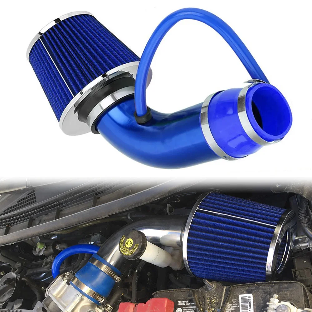 76mm Universal Racing Cold Air Intake System Aluminum Induction Pipe Tube Kit With Cone Air Filter Inlet Auto Replacement Parts