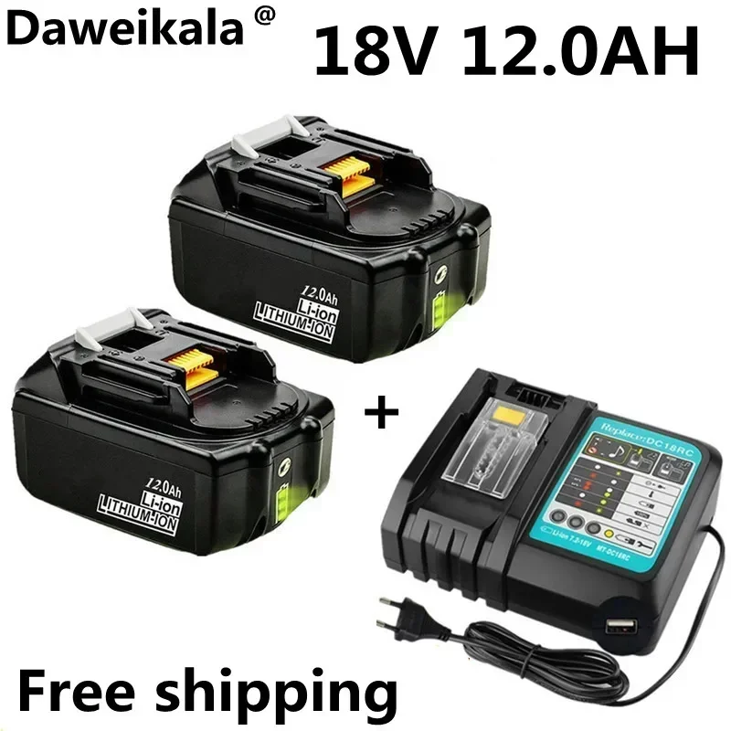 

100% Original For Makita 18V 12000mAh Rechargeable Power Tools Battery with LED Li-ion Replacement LXT BL1860B BL1860 BL1850