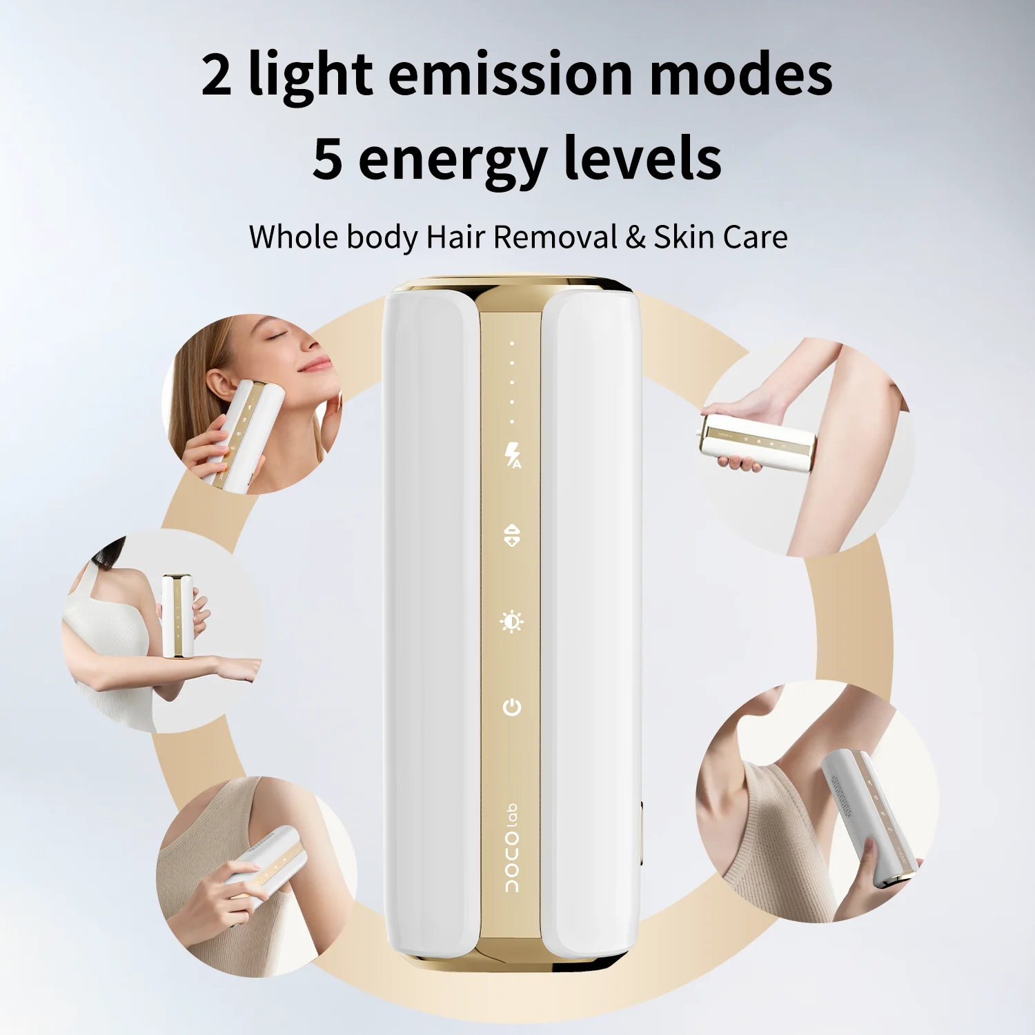 DOCO Laser IPL Epilator Hair Removal 17.6 J High Energy Penetration Ice Cool Painless Red Blue Light Skincare home-appliance