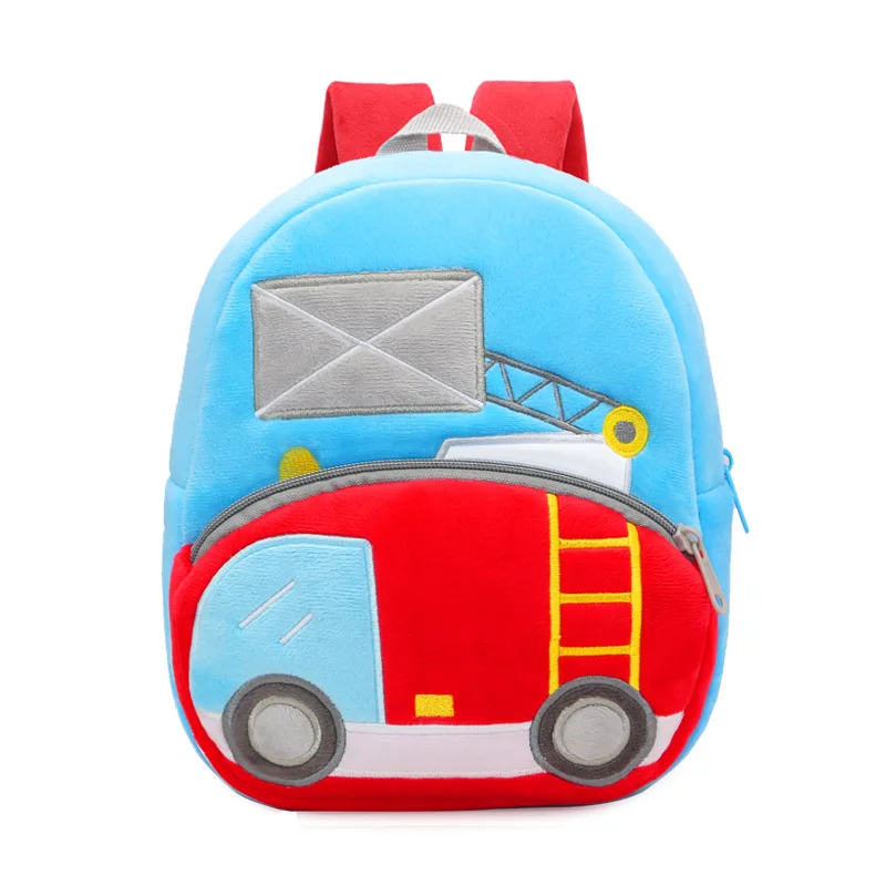 Engineering vehicle children\'s school bag excavator plush backpack