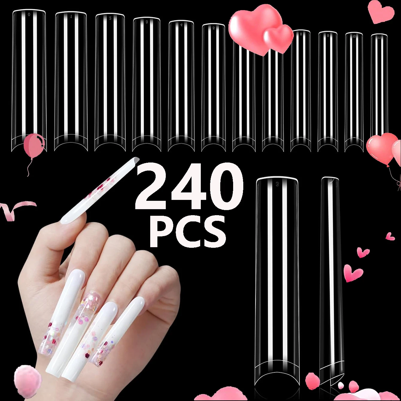 240 Stück kurze Mandel nagels pitzen weiches Gel vorgeformte Acryl nagels pitzen halb matte volle Abdeckung Nagels pitzen klar gelly drücken auf Nagel