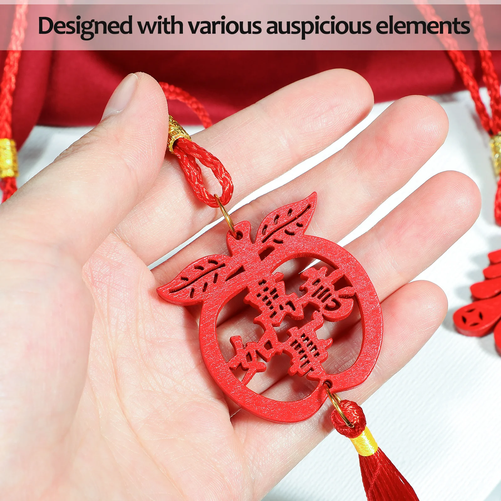 

8Pcs Chinese Bonsai Hanging Pendants Spring Festival Tree Decor Party Window Decoration New Year Bonsai Pendant