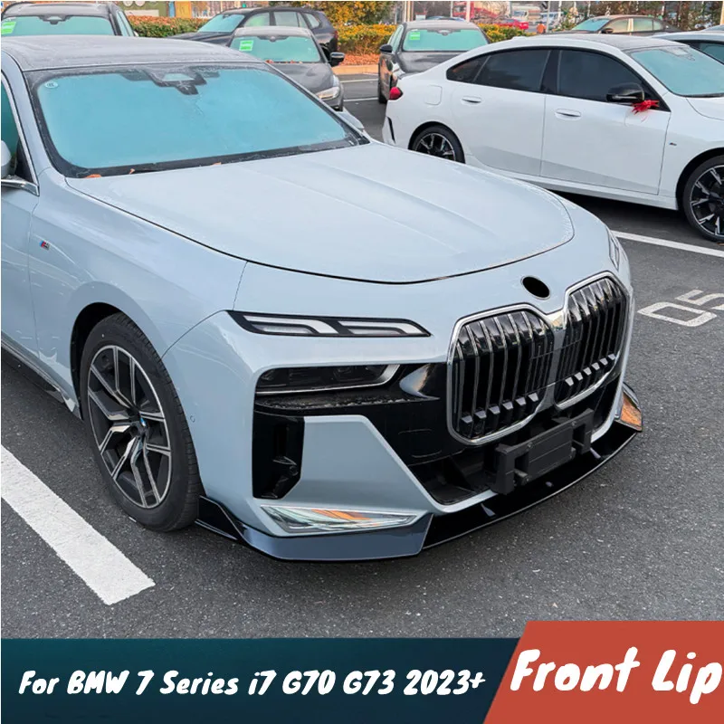 

Для BMW 7 серии i7 G70 G73 2023 + автомобильный передний бампер, спойлер, сплиттер, черный карбоновый комплект кузова, аксессуары для внешней тюнинга