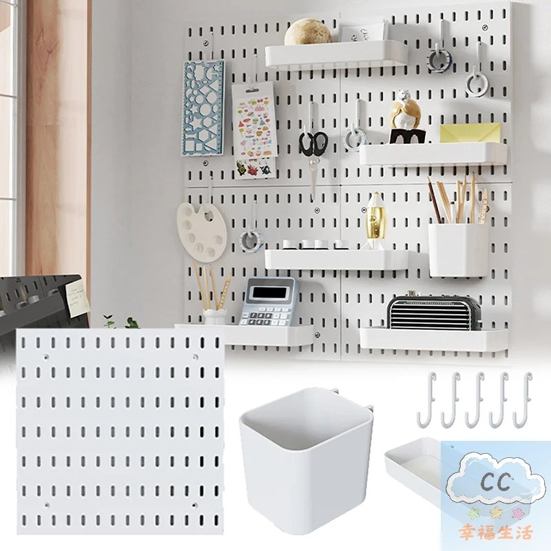 【セール中】2025 HUAHUA ウォールシェルフ ペグボード ディスプレイ DIY ペグボードキット 穴あきボード 壁パネル ホームデコレーション 吊り下げ棚 装飾 HUA HUA