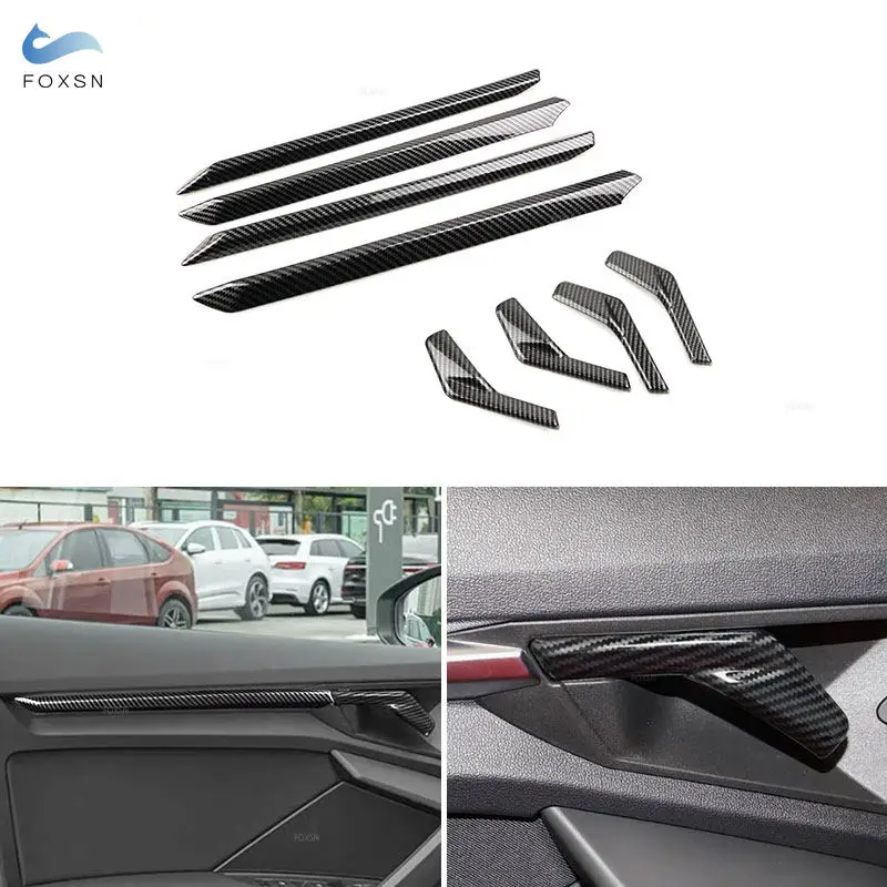 

8pcs Car Styling Door Panel Door Handles Pull Cover Strip Trim For Audi A3 8Y 2021 2022 2023 2024 Interior Accessories