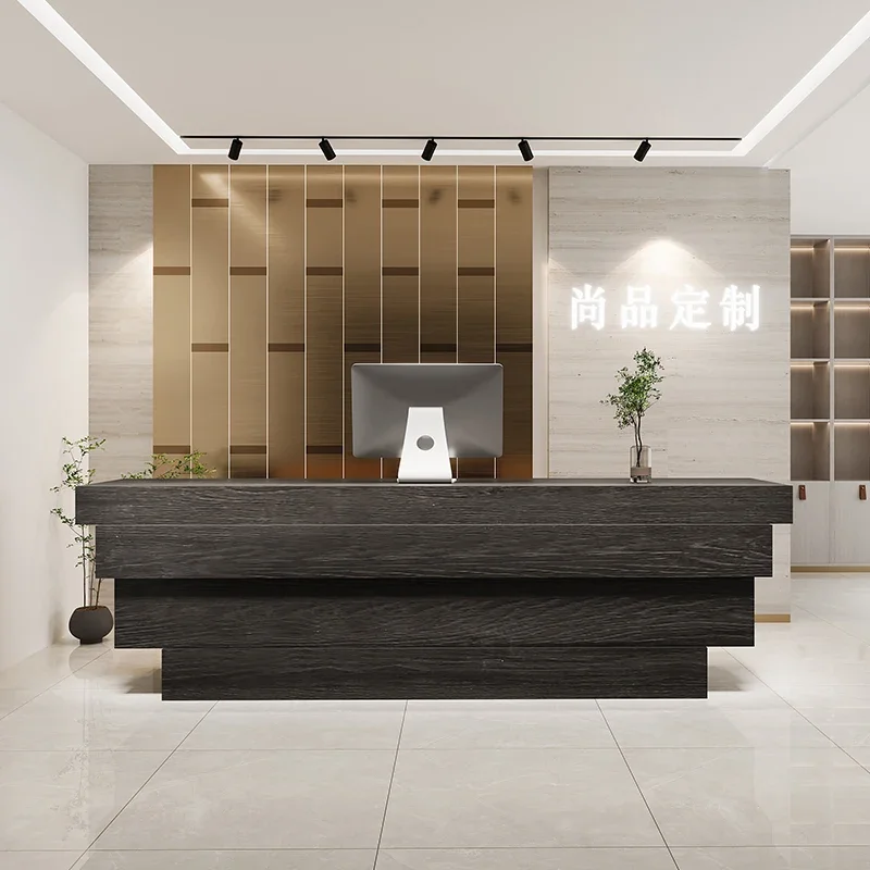 Luxury Cash Register Reception Desks Wooden Front Desk Checkout Counter Reception Desk Simple Design Office Furniture Casse LLRD