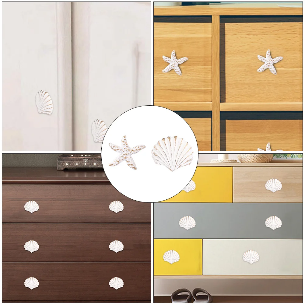 

2pcs Ocean Style Drawer Handle Iron Pull Handle For Cabinet Wardrobe Furniture Replacement Rustproof Knob Mediterranean Design