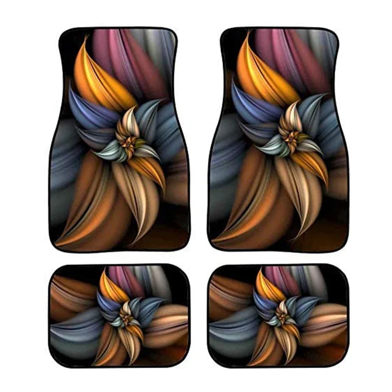 Retro Style Stain Resistant Non-Slip Rubber Material Unisex Front And Rear Row Interior Car Protective Feet Pads 4/2PCs