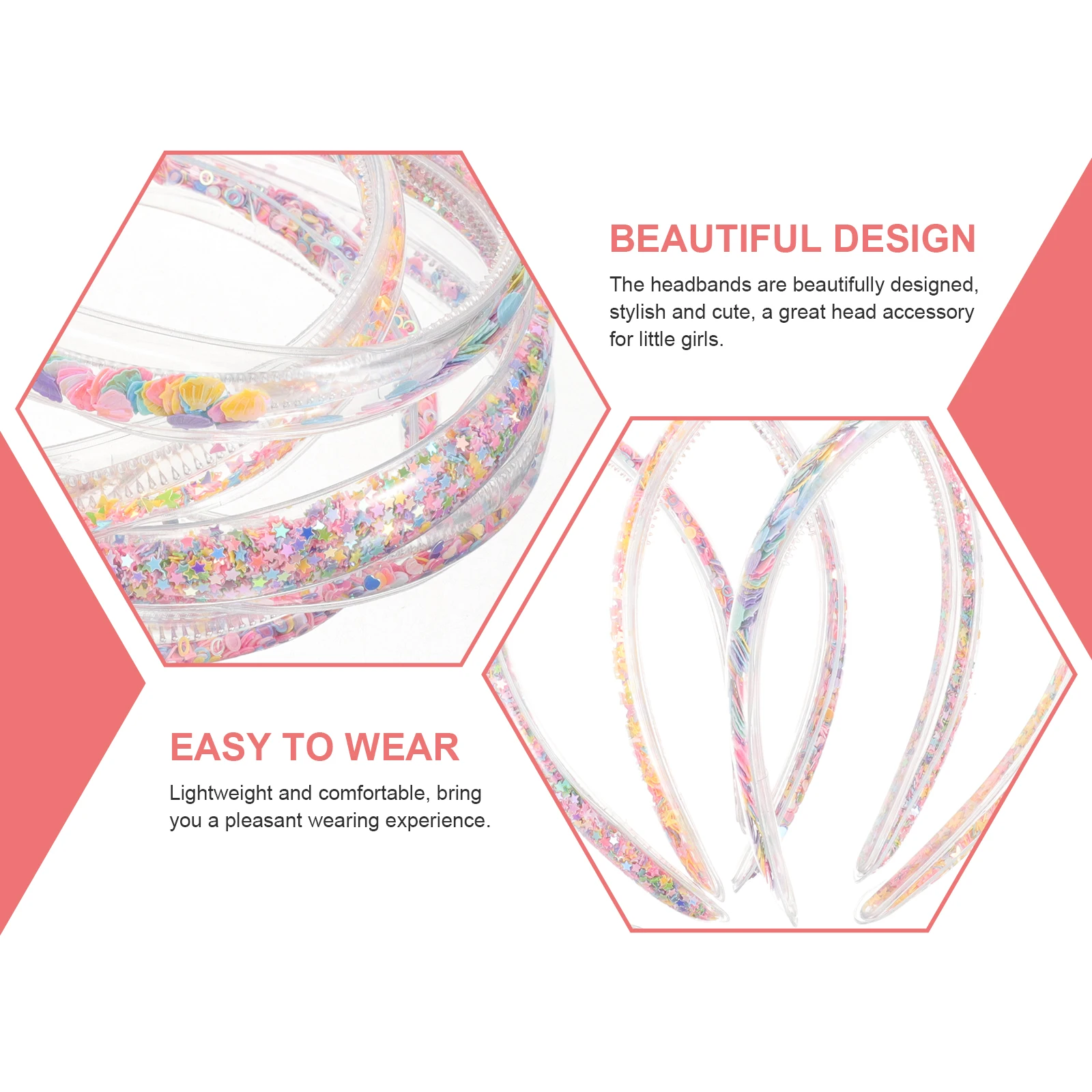 

5pcs Glitter Headb s Girls Shiny Colorful Teeth Anti Slip Pressed Hair Accessories Sequin Toddler Girl Hairb Gifts