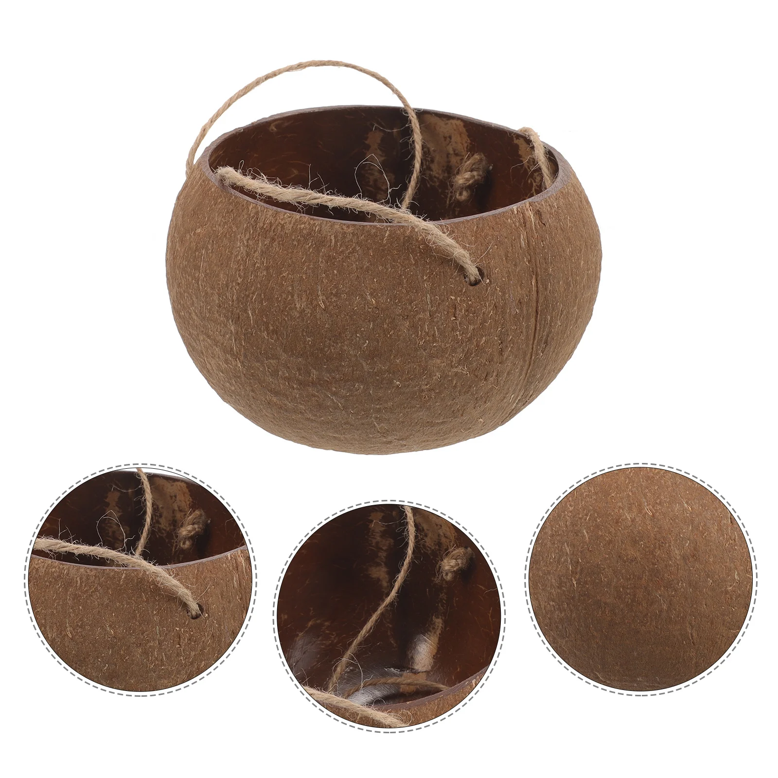 

Цветочный горшок из скорлупы кокоса, натуральный кашпо для внутреннего и наружного сада, балкона, подвесная корзина для хранения, большой контейнер для растений