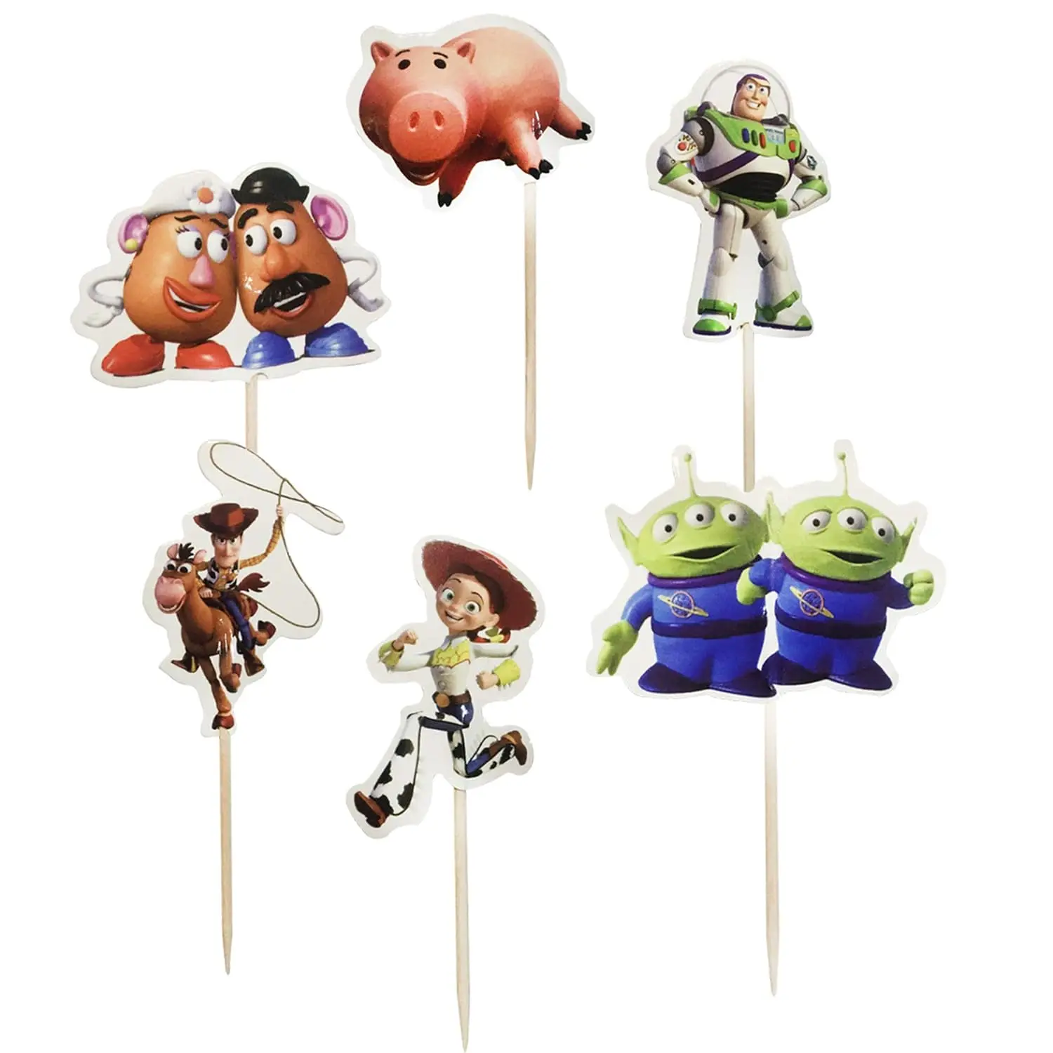 24Pcs Toy Story Cake Decoration Cupcake Toppers for Kids Birthday Party Decoration Party Favors Baby Shower Supplies