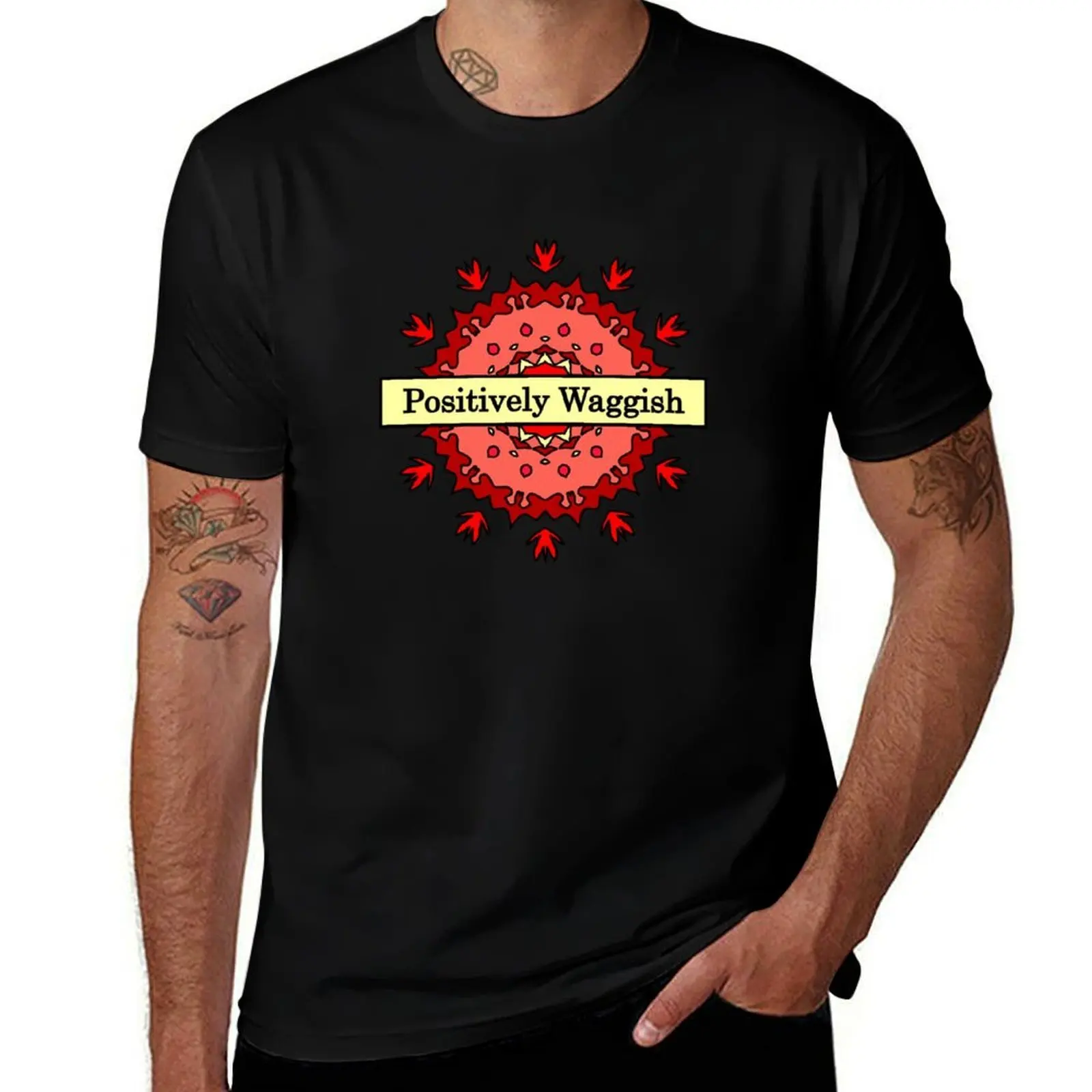 Positively Waggish T-Shirt Non-Shrink Basic Cotton T-Shirt