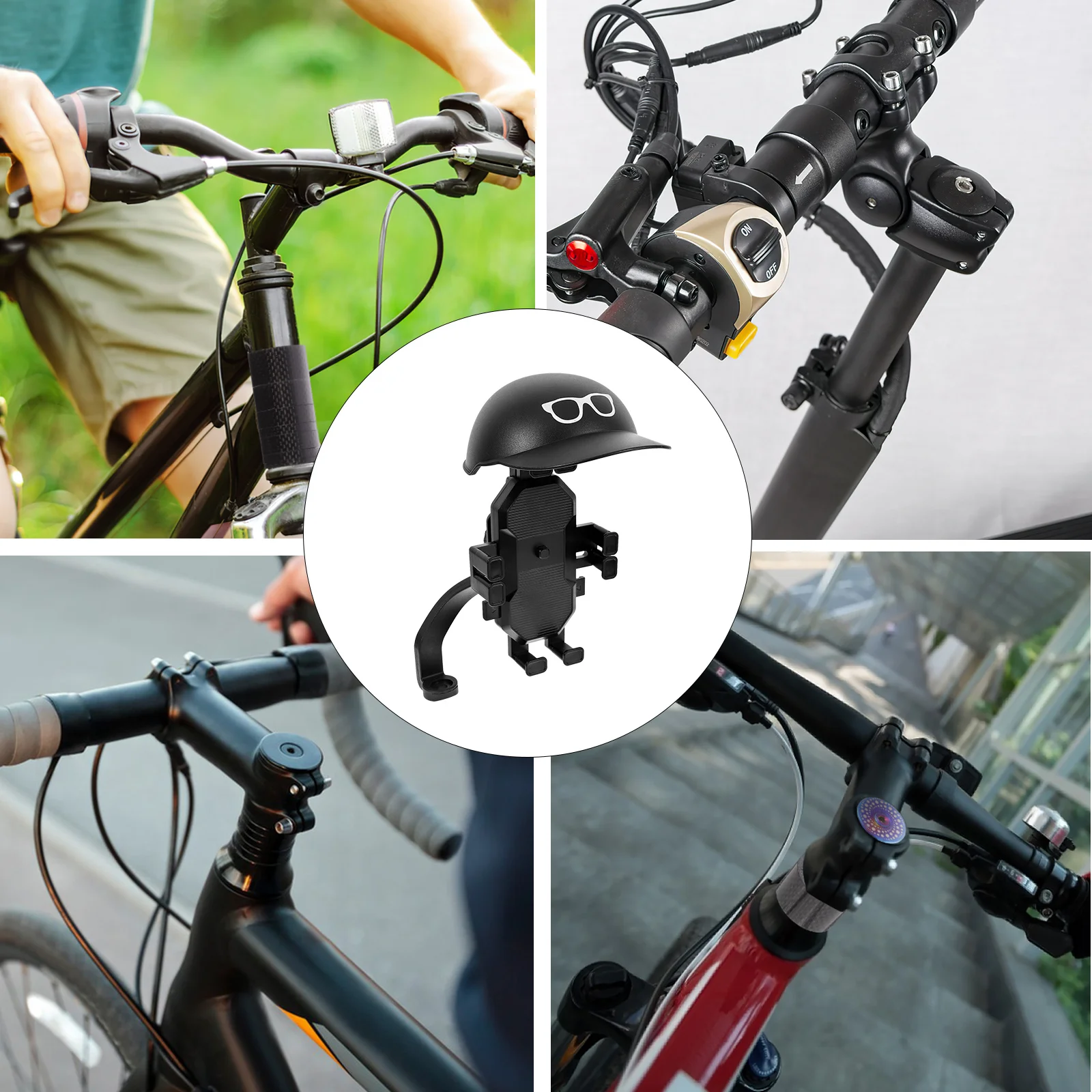 

Bike Phone Holder With Cap Alloy Abs Waterproof Sunproof Easy Mount Navigation Rack For Cycling Motorbike Stand Outdoor Riding