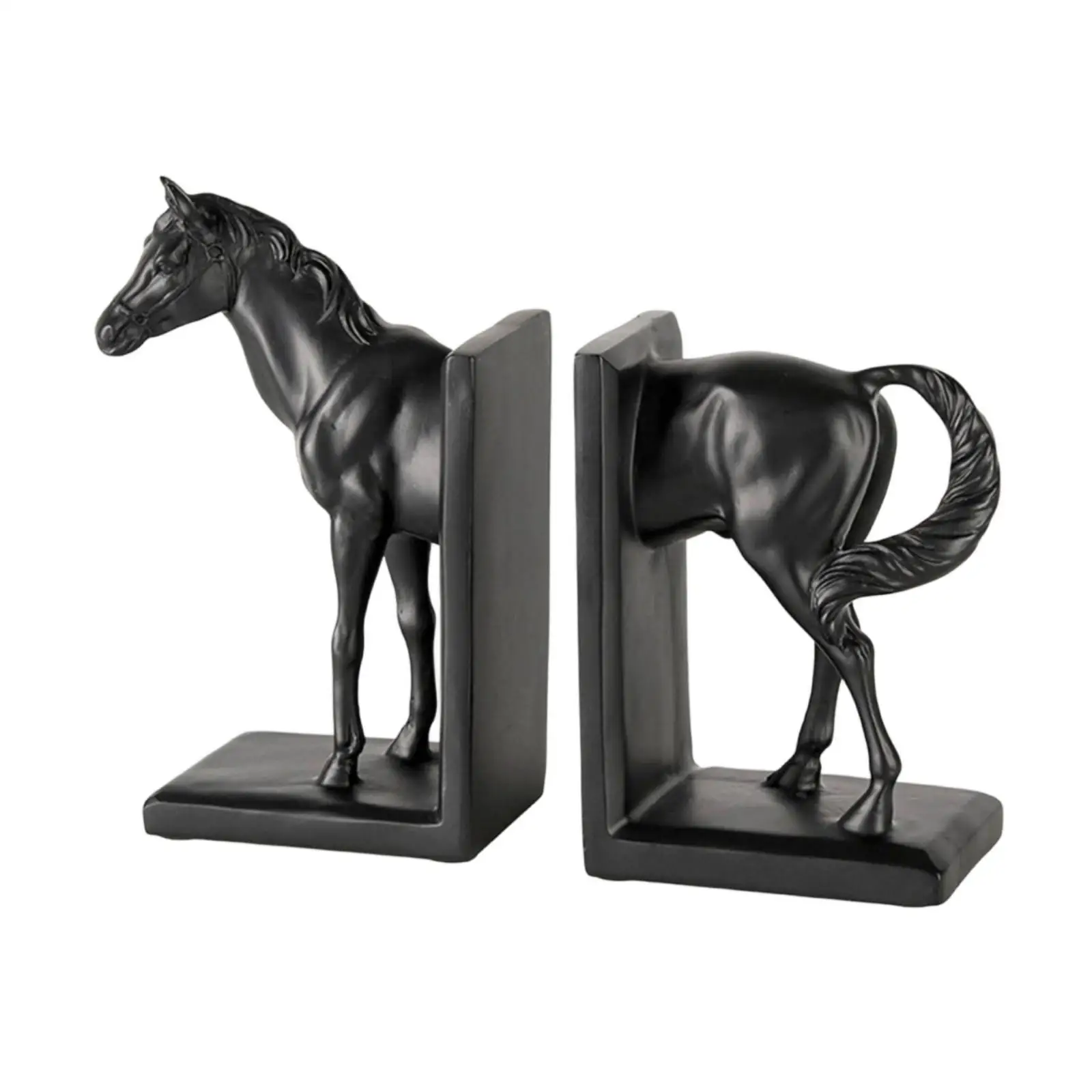 Horse Bookends Decorative Bookends with Rectangular Base Heavy Duty Book Holders