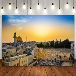 Jerusalem Backdrop Tower David Old Ancient City Landmark Jewish Wailing Wall Western Landscape Photography Background