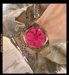 2024 New Women's Queen Mother Large Dial Watch Female High-end Niche Art Light Luxury Watch