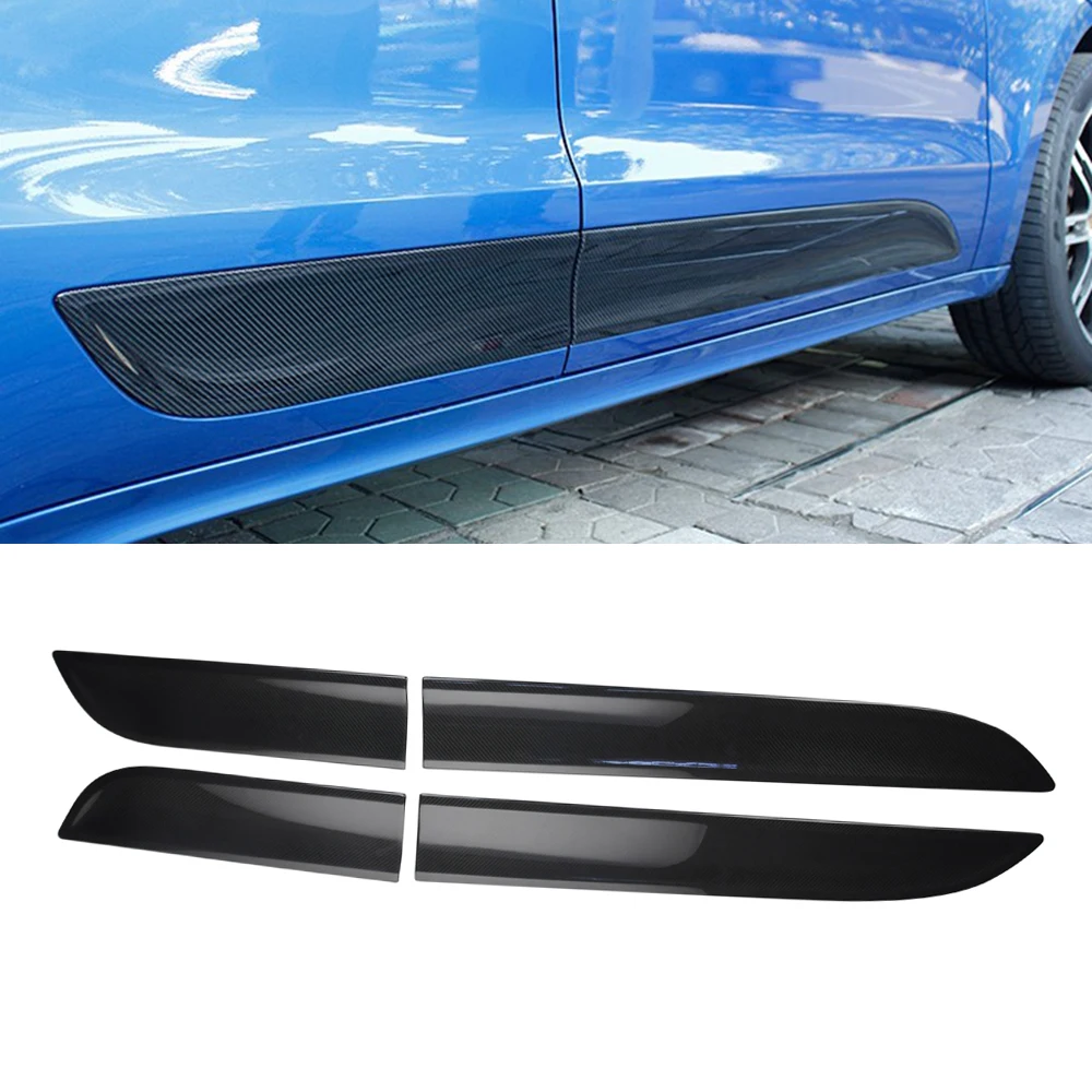 Real Carbon Fiber Car Side door Protector For Porsche Macan Door Panel Trim Auto Body Skirts Moulding Trim Accessories 2014up