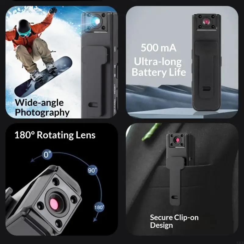 Wilderness Exploration Clip Mount Camera 12 Member Tall Resolution Simple Task Sports 83CE