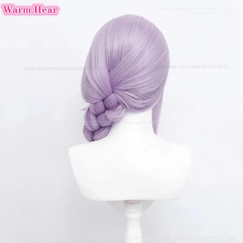 جديد! Hythlodaeus شعر مستعار اصطناعي أنيمي FF14 طويل 60 سنتيمتر الضوء الأرجواني التقلبات جديلة تأثيري أنيمي شعر مستعار مقاومة للحرارة الباروكات + غطاء شعر مستعار