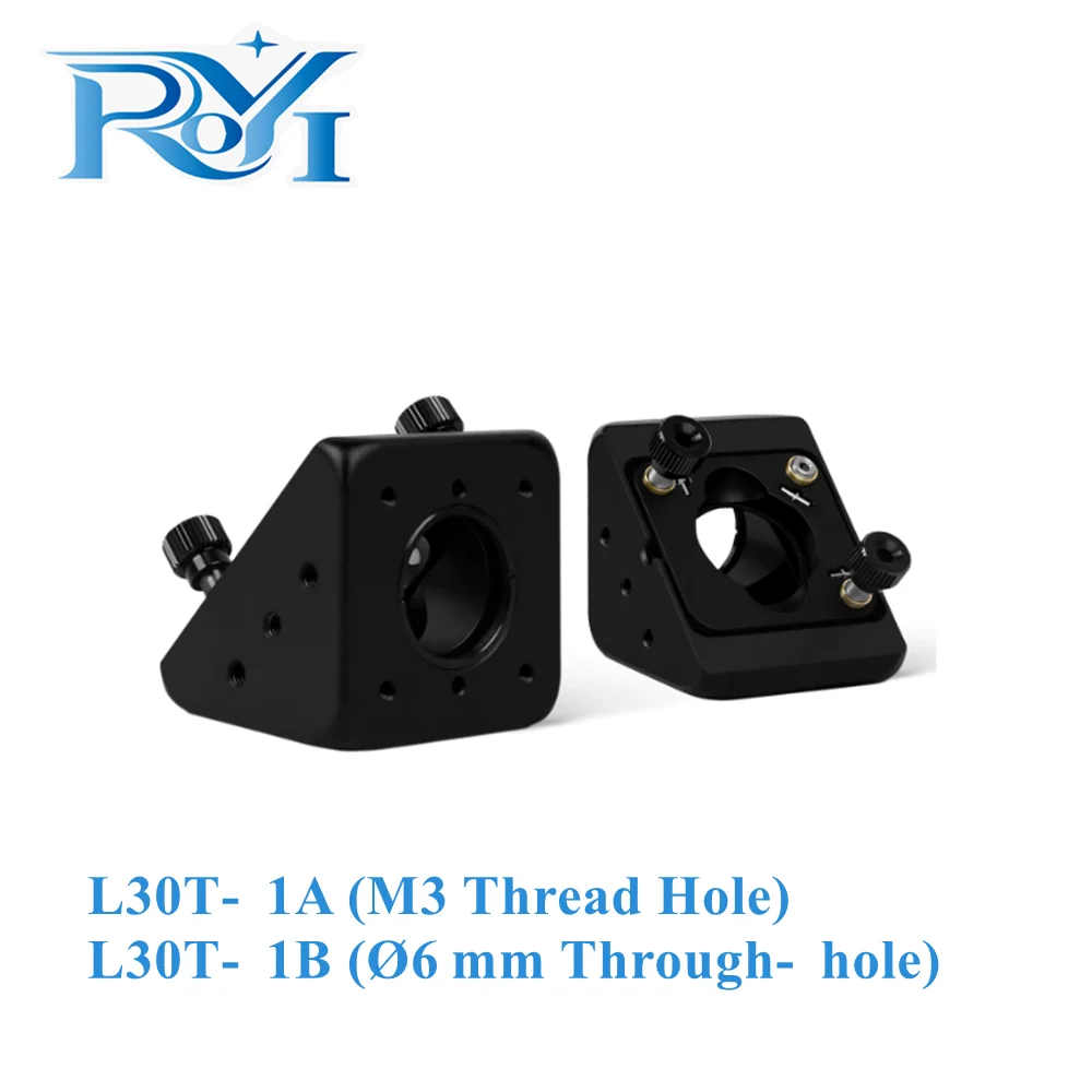 30mm Cage‑Compatible Right‑Angle Adjustment Mount, SM1 Thread 90° Optical Adapter Frame, ±4° Tilt & Pitch Adjustable Reflector