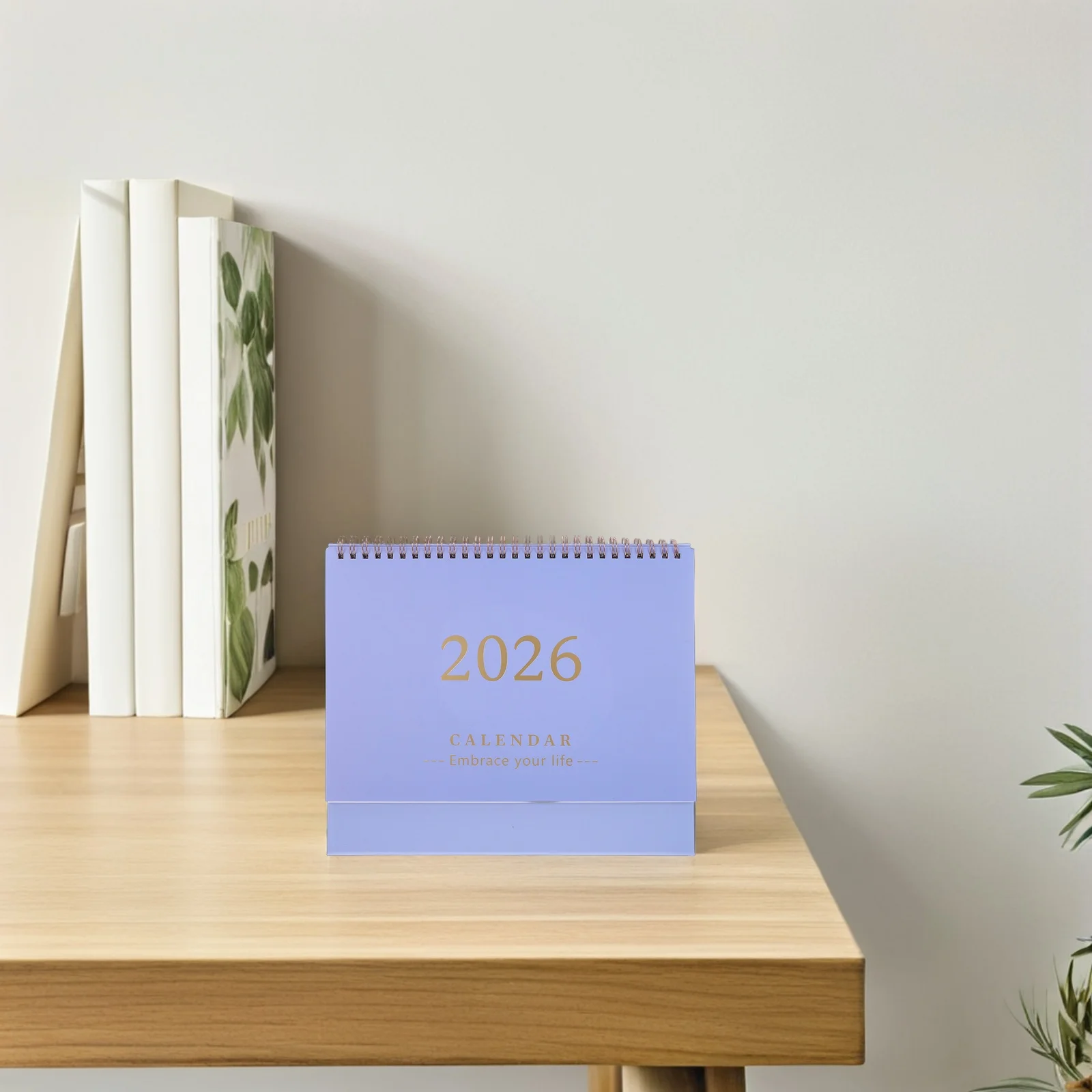 

Calendar 2026 Desk 12 Months Table Desktop Coil Binding Planner Purple Agenda Flip Daily Office